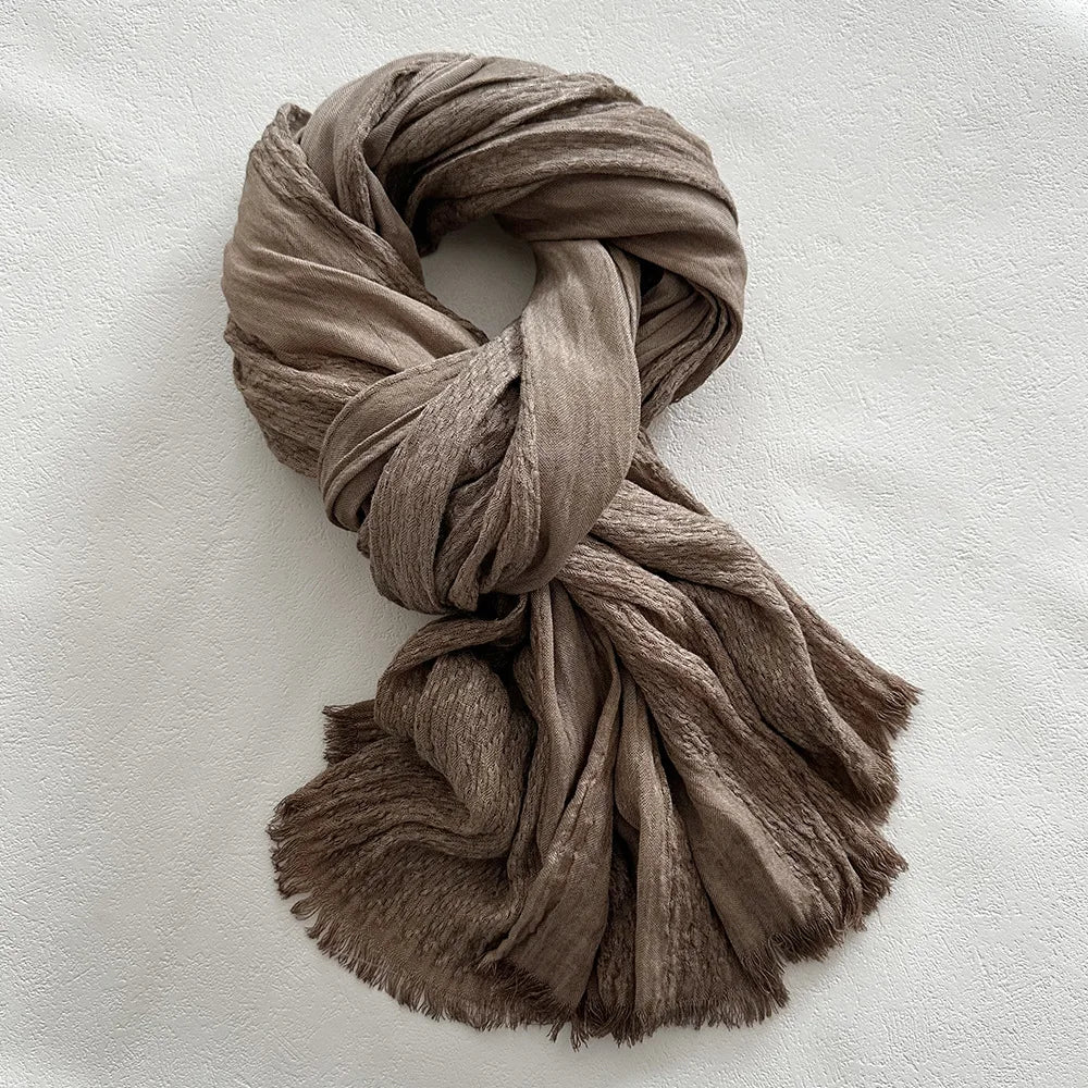 Lightweight Soft Frayed Edge Scarf