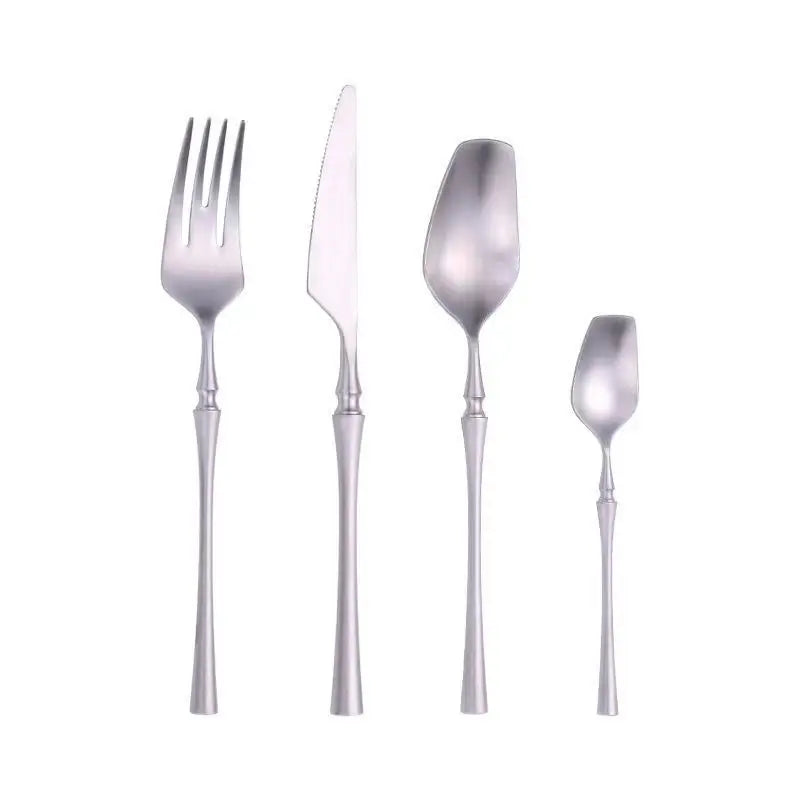 Premium Silver Cutlery Set - Modern Dinner Tableware