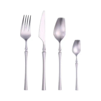 Premium Silver Cutlery Set - Modern Dinner Tableware