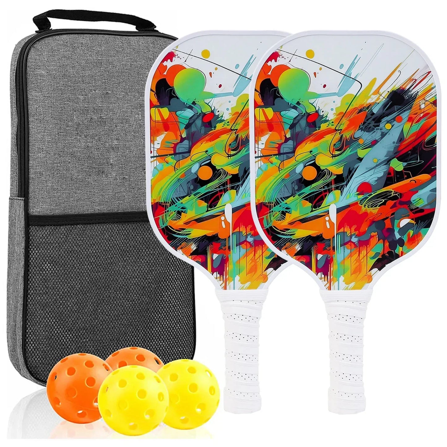 Portable Pickleball Paddle Set with Balls and Bag