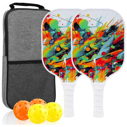 Portable Pickleball Paddle Set with Balls and Bag