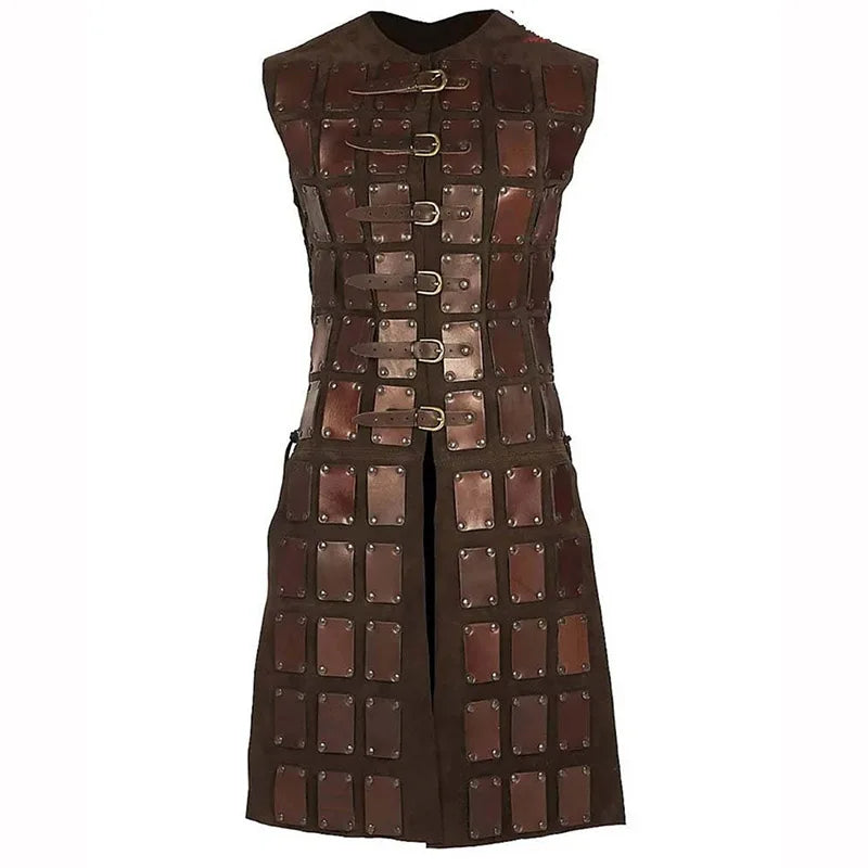 Brown Medieval Leather Costume Jacket