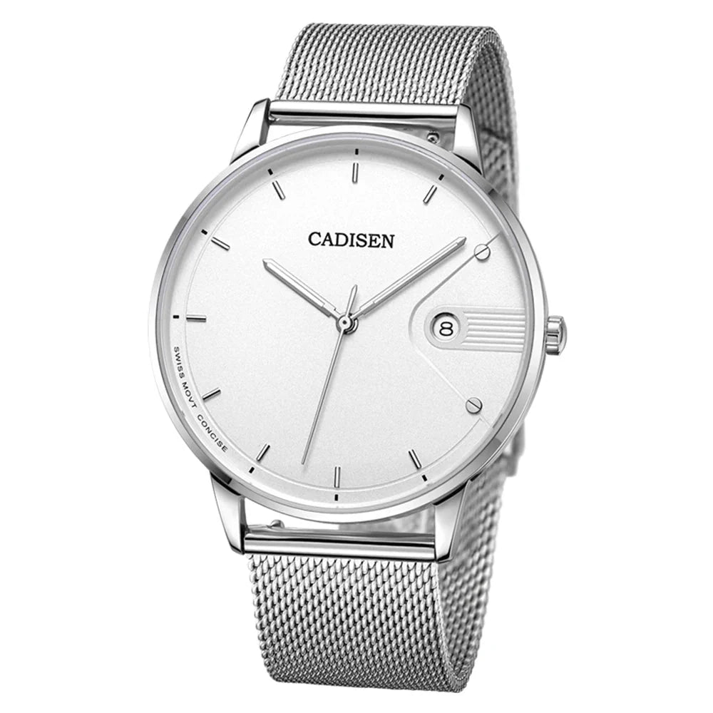 Slim Quartz Mesh Watch 7mm Crystal Face