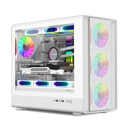 Compact Gaming PC Case Glass Panel 360mm Liquid Cooling