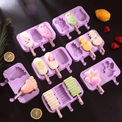 Easy Release Ice Pop Molds Set with Lids - Luxicro