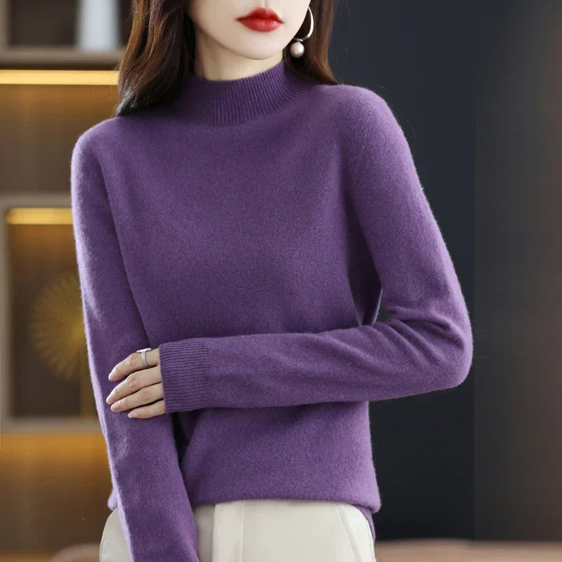 Soft Women's Premium Cashmere Turtle Neck Sweater