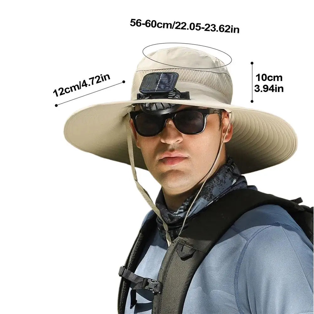 Cooling Outdoor Sun Hat with Rechargeable Fan