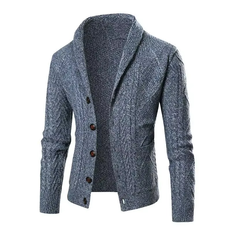 Men's Thin Fit Plain Sweater Jacket for Fall Winter