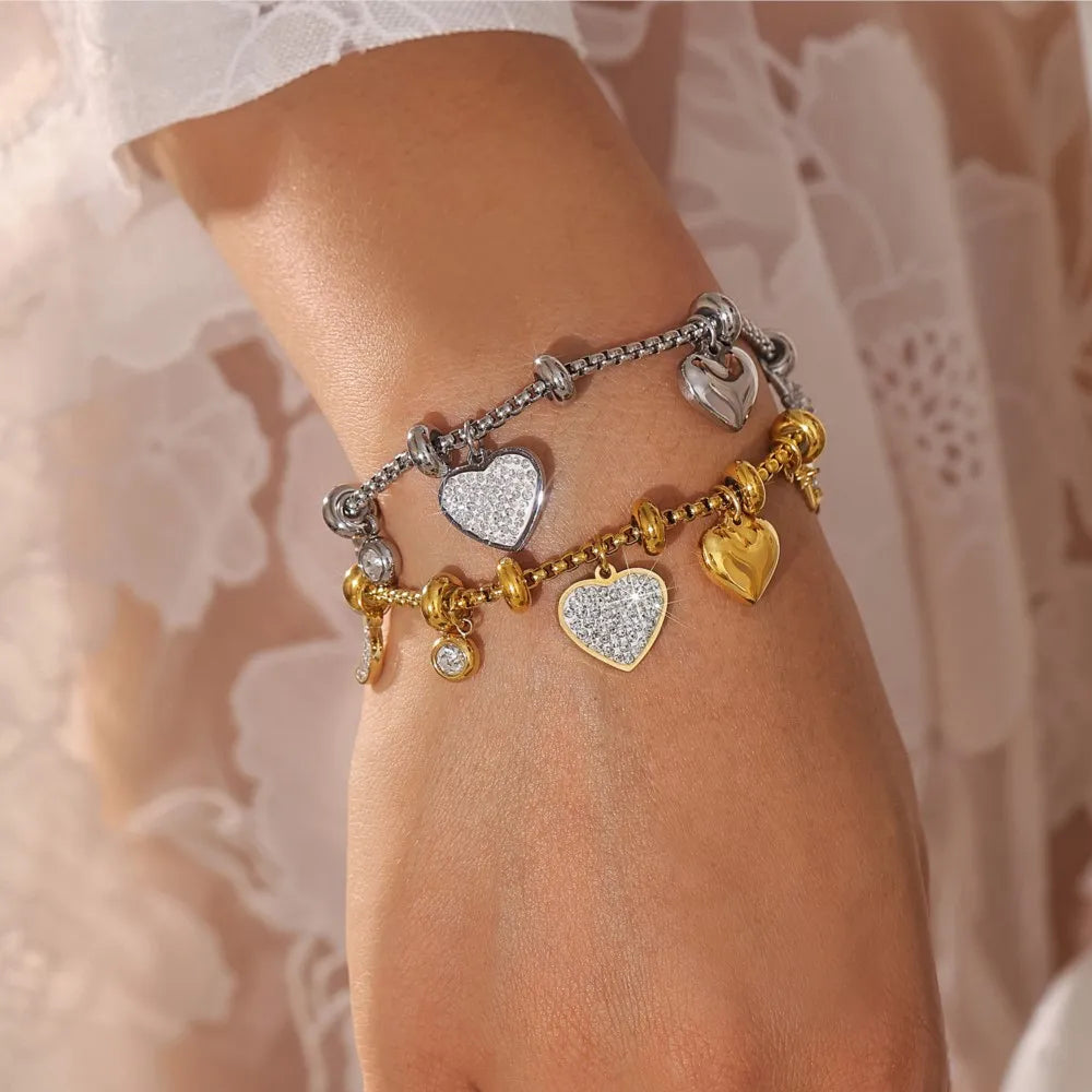 Sparkling Adjustable Beaded Charm Bracelet - EasyApparels