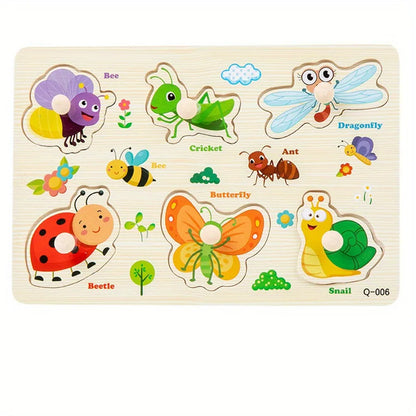 Wooden Learning Shape Sorting Puzzle Board for Children