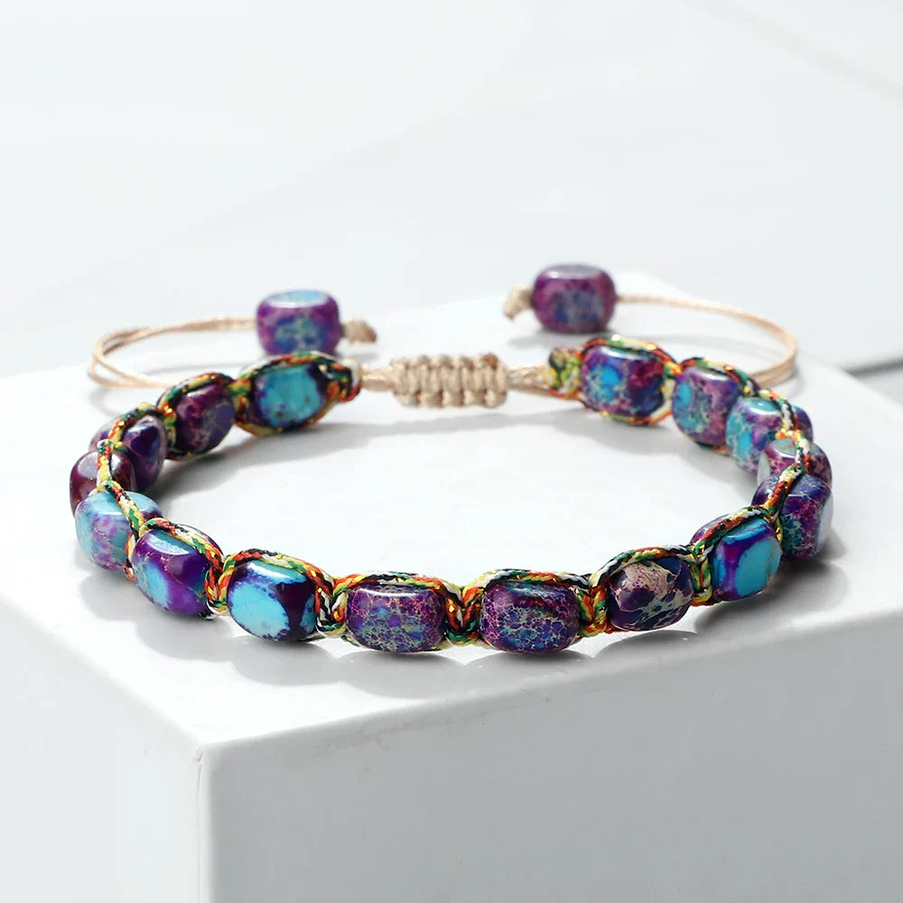Natural Woven Gemstone Bracelet