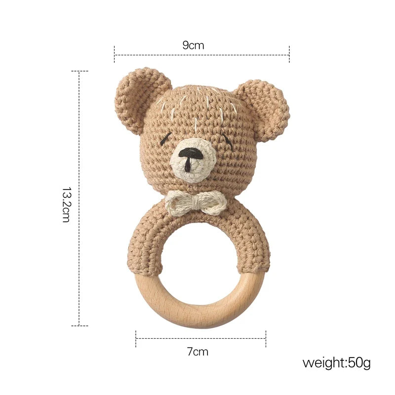 Soft Baby Teether Toy Set with Rattle and Ring