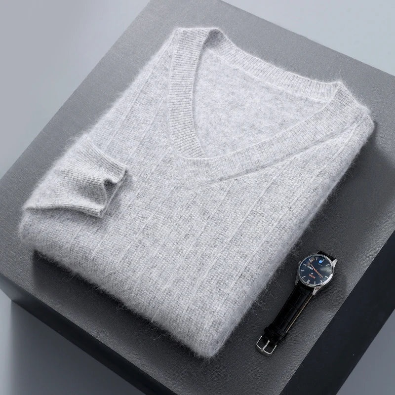 Cozy Men's V-Neck Pullover Sweater