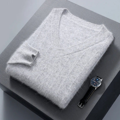 Cozy Men's V-Neck Pullover Sweater