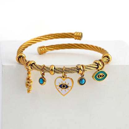Delicate Twist Charm Cuff Bracelet - Vossary