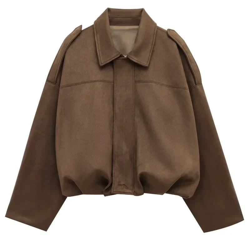 Fashionable Womens Zip Up Jacket with Collar