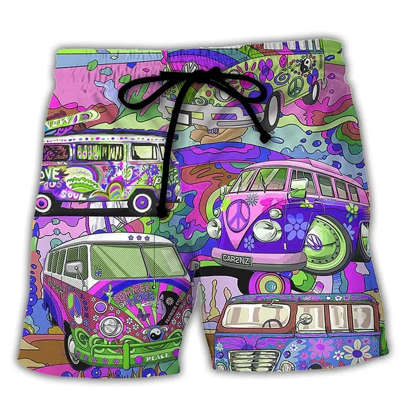 Vibrant Men's Beach Shorts