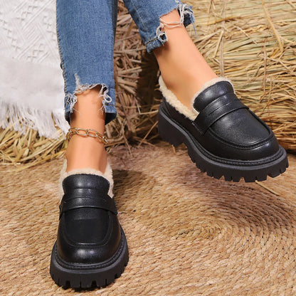 Fuzzy Inside Elevated Slip On Shoe