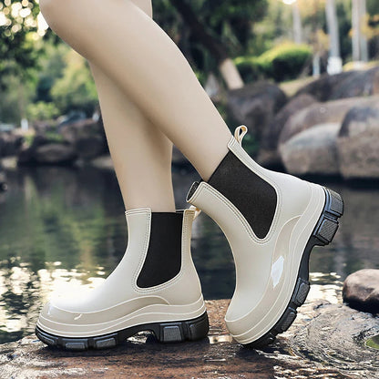 Ladies Waterproof Ankle Rain Boots - EasyApparels