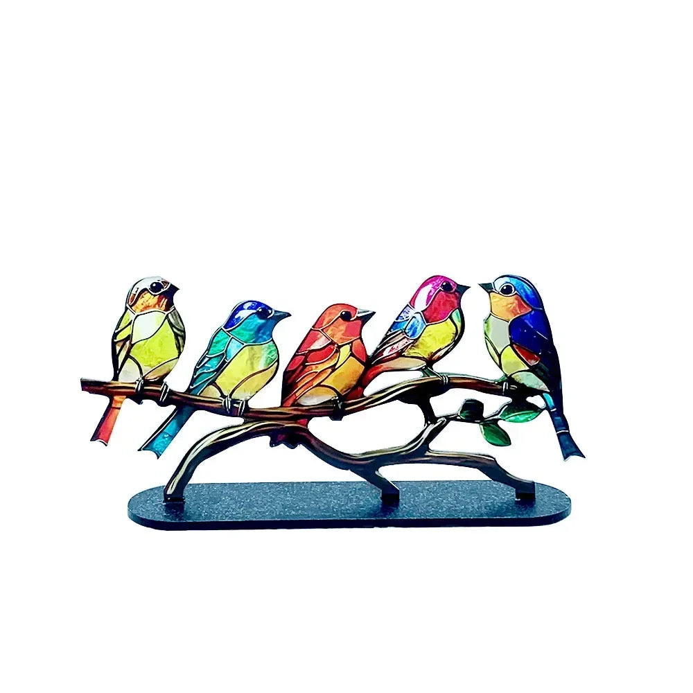 Vibrant Handcrafted Bird Figurine Desk Decorations