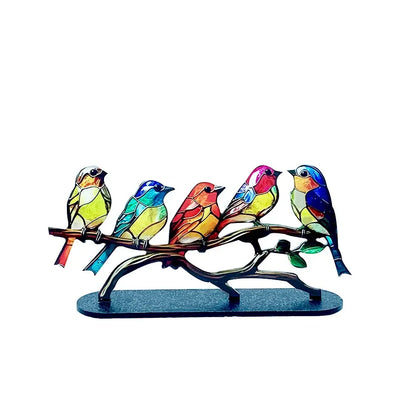 Vibrant Handcrafted Bird Figurine Desk Decorations