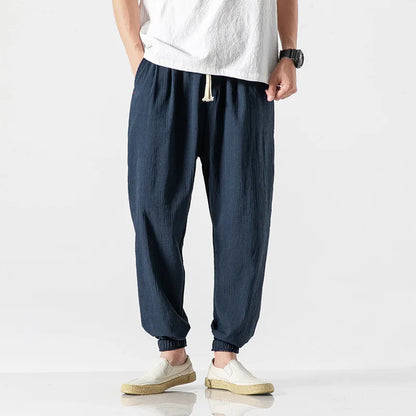 Relaxed Fit Men's Linen Drawstring Pants