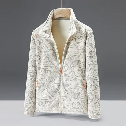 Warm Mens Fleece Coat Zip Pockets