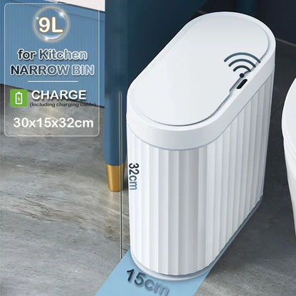 Motion Sensor Slim Stripe Bathroom Waste Can
