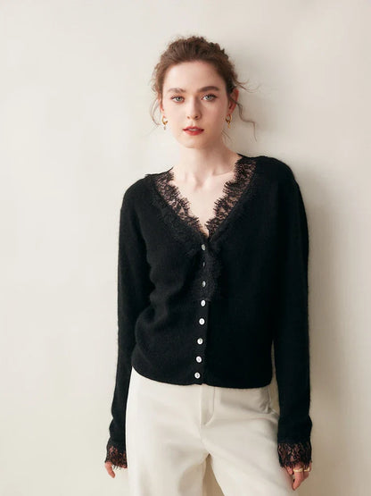 Women's Fit Lace Cardigan Sweater
