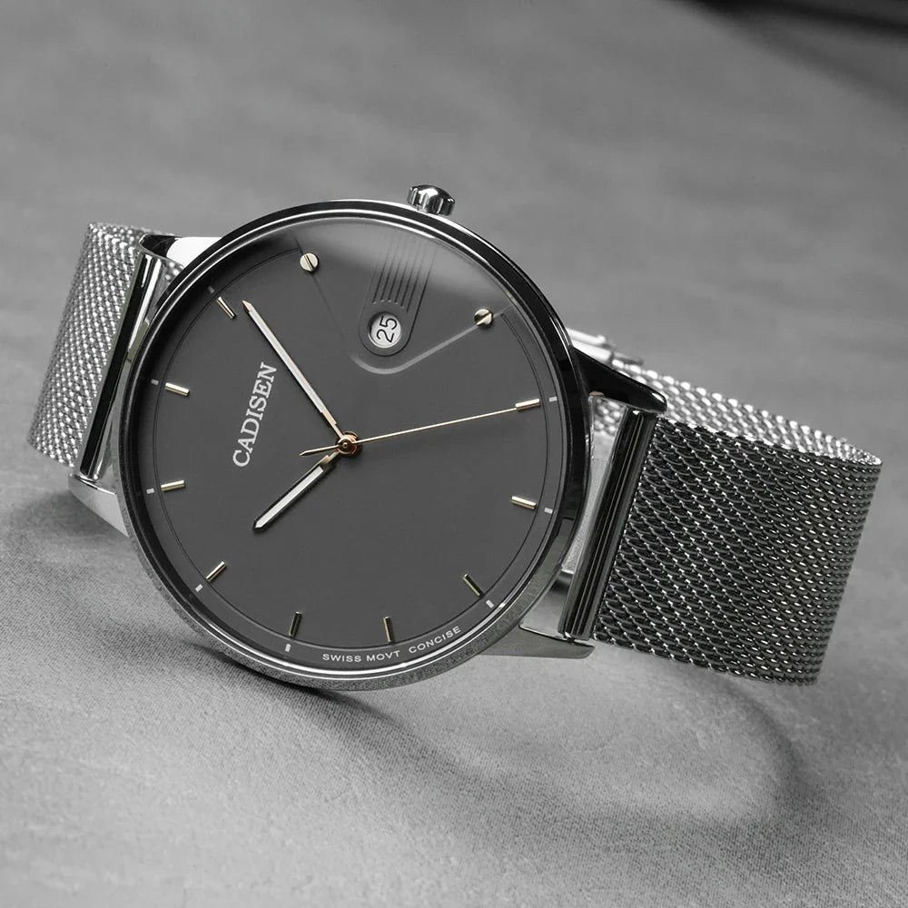 Slim Quartz Mesh Watch 7mm Crystal Face - Luxicro