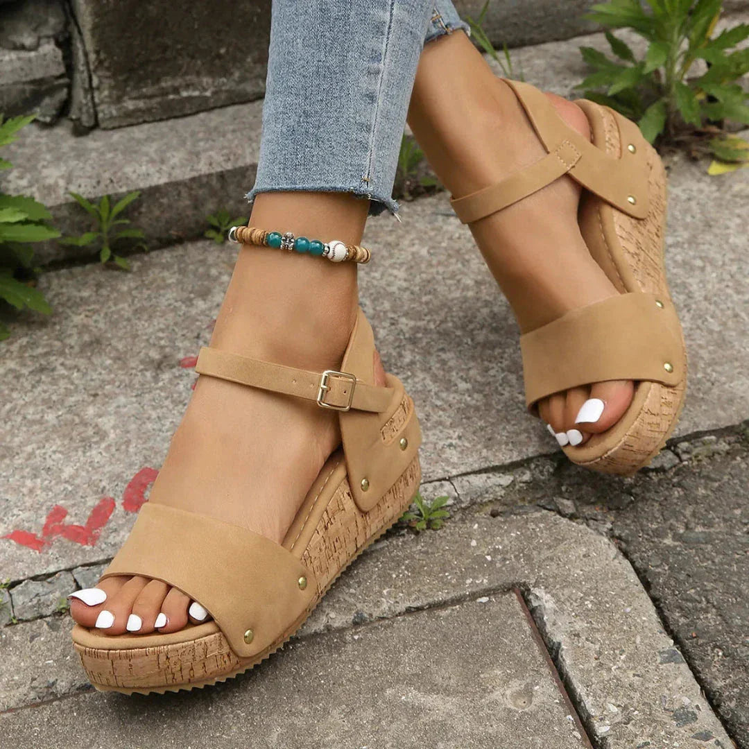 Natural Fiber Woven Platform Sandals
