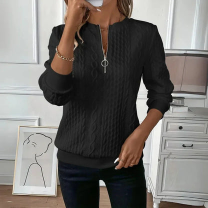 Warm Cable Knit Quarter Zip Sweater