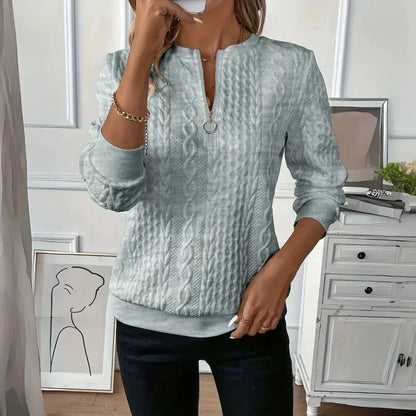 Warm Cable Knit Quarter Zip Sweater