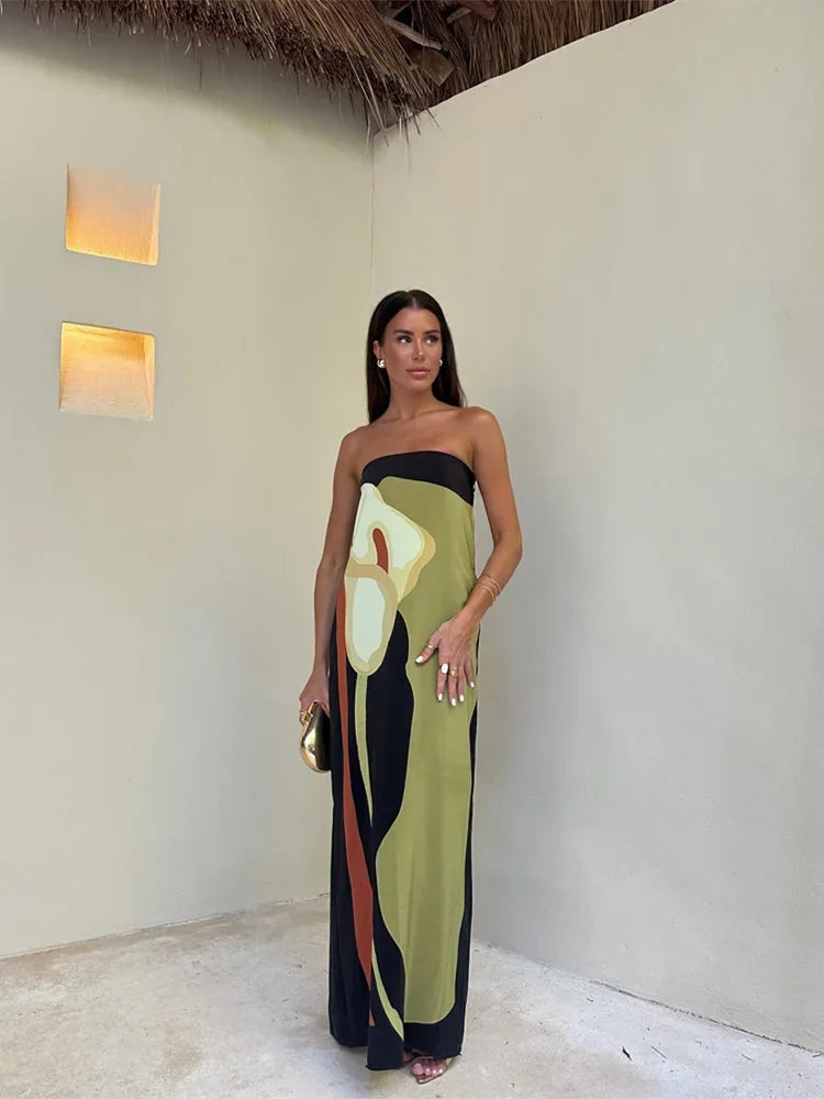 Flowy Strapless Maxi Dress with Comfortable Fit - EasyApparels