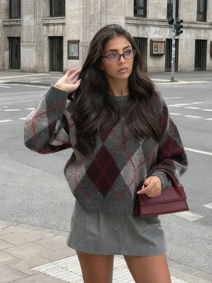 Classic Pattern Crew Neck Sweater - Vossary
