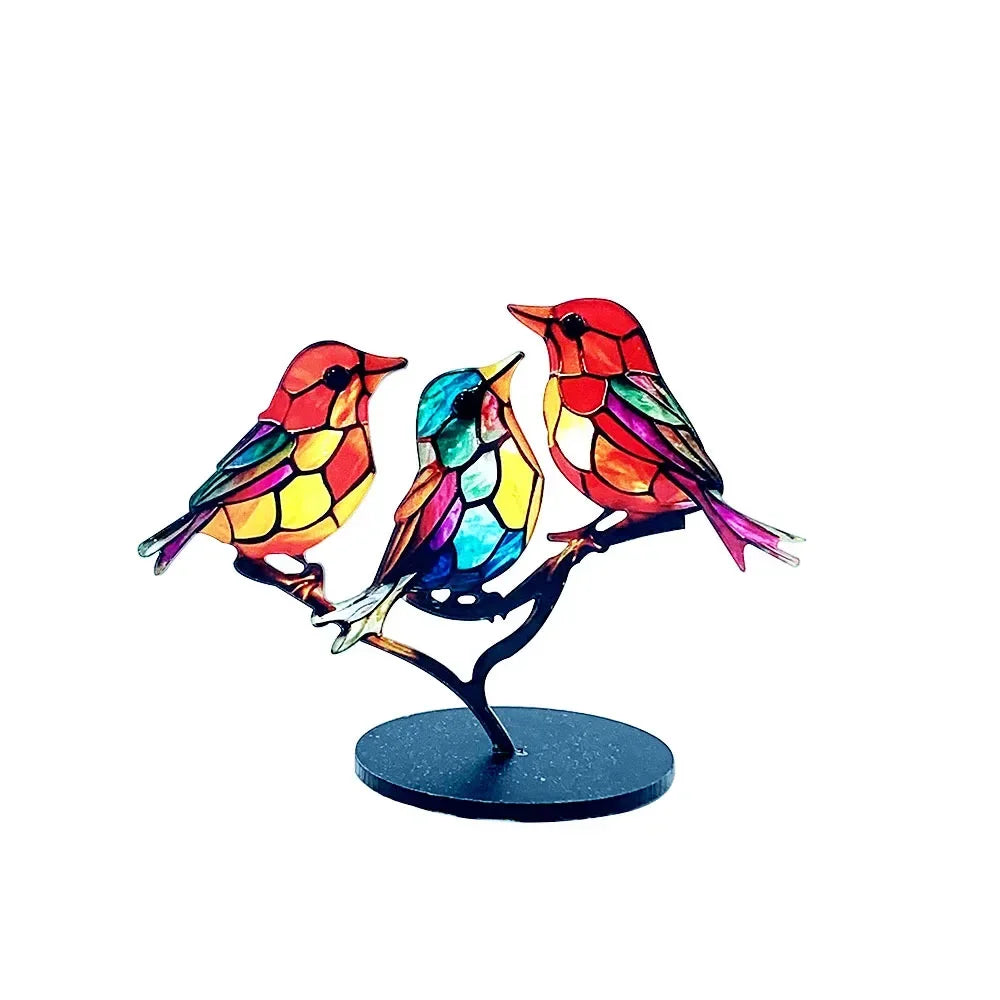 Vibrant Handcrafted Bird Figurine Desk Decorations