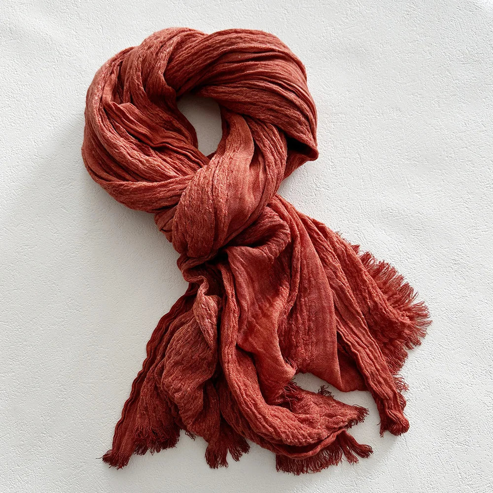 Lightweight Soft Frayed Edge Scarf