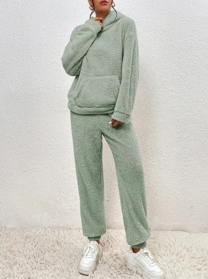 Soft Plush Teddy Hooded Jumpsuit for Lounging Comfort
