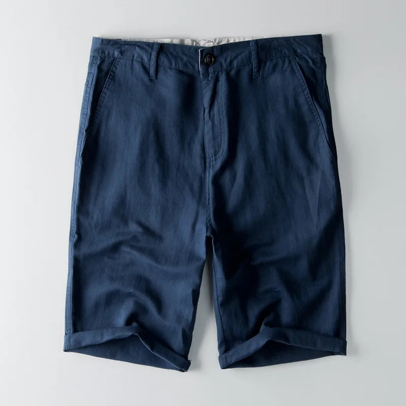 Casual Linen Blend Shorts with Pockets - EasyApparels