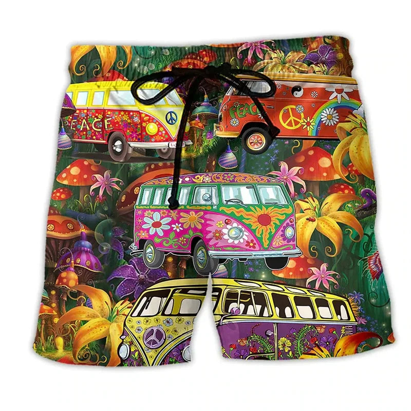 Vibrant Men's Beach Shorts - Vossary