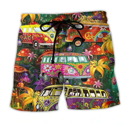 Vibrant Men's Beach Shorts - Vossary