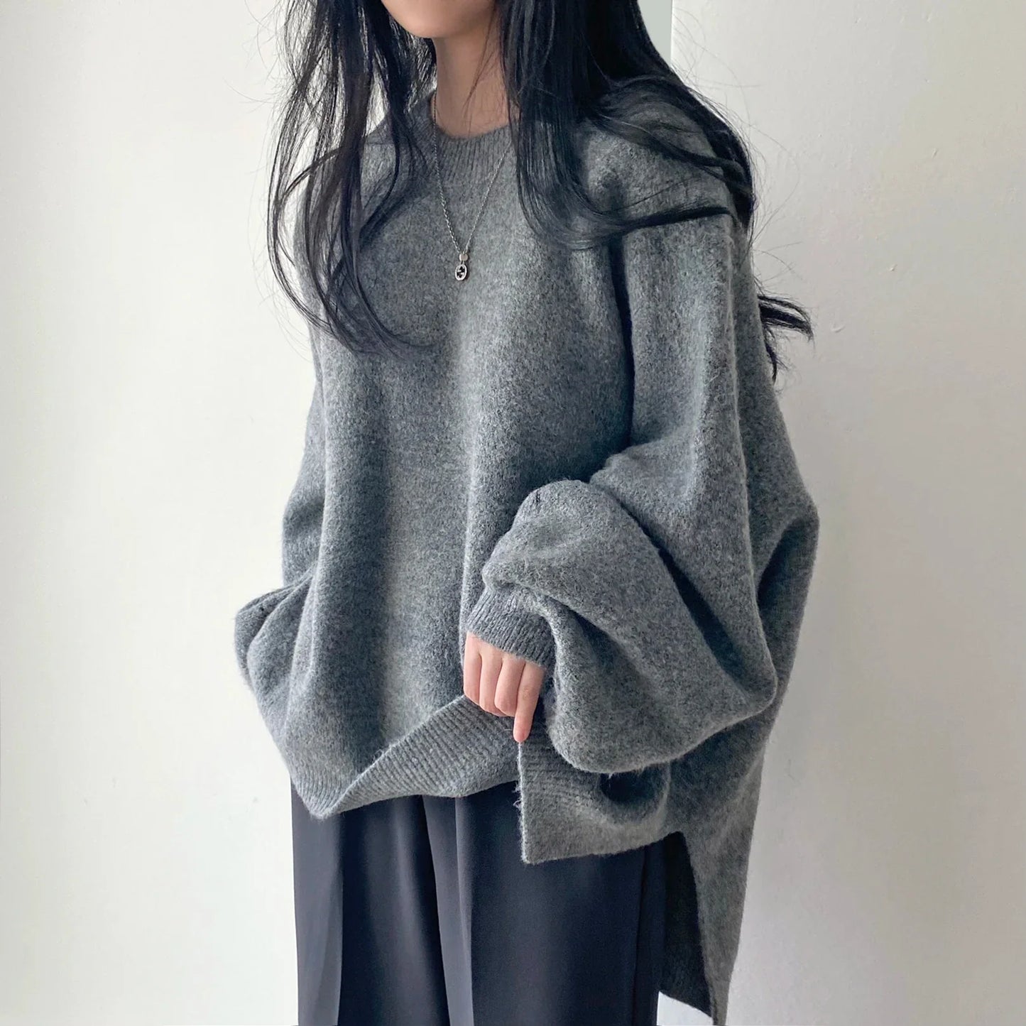 Relaxed Fit Women's Sweater - Soft Knit Office Top - Luxicro