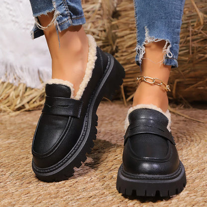 Fuzzy Inside Elevated Slip On Shoe