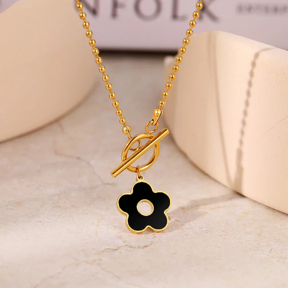 Floral Pendant Chain Necklace - EasyApparels