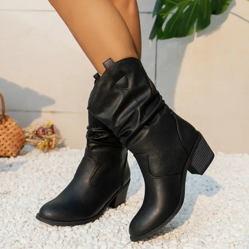 Timeless Brown Cowboy Ankle Boots