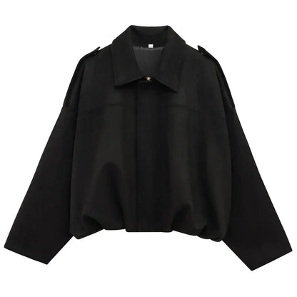 Fashionable Womens Zip Up Jacket with Collar