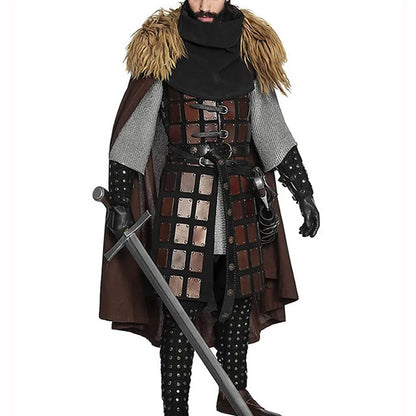 Brown Medieval Leather Costume Jacket - Luxicro