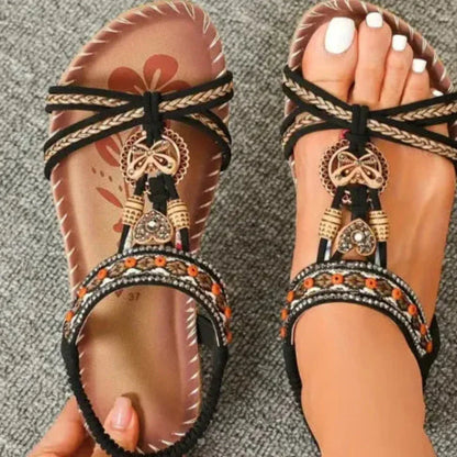 Rustic Woven Ankle Slip-On Shoes - EasyApparels