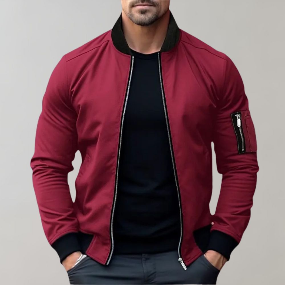Men's Classic Slim Fit Bomber Jacket - Vossary