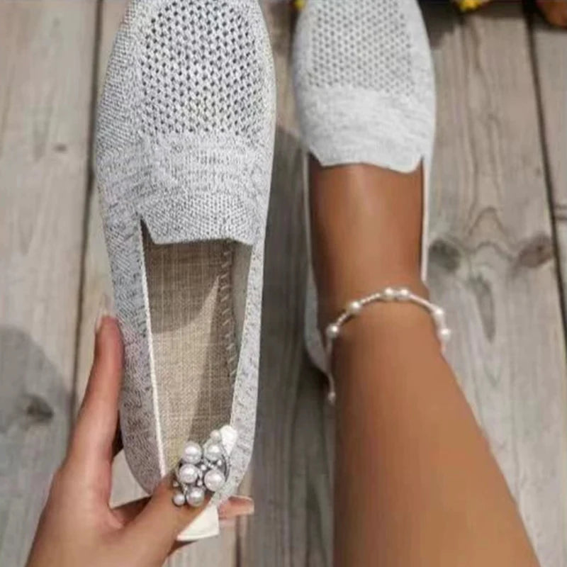 Comfortable Women's Slip On Ballet Shoes - Breathable Mesh Flats